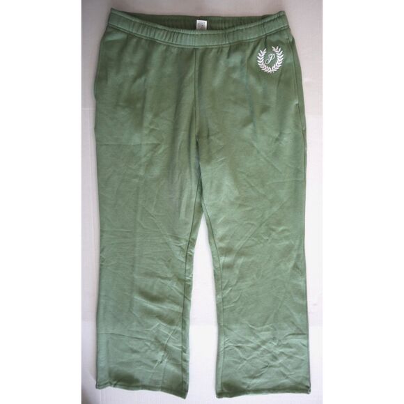 PINK x Victoria's Secret 11243311 Women Sz XL Green Flare Ivy Fleece Sweatpants - Picture 1 of 12